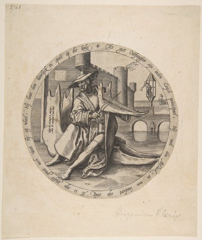 Çene Kemiğinde Keman Çalan Zengin Adam, M.Ö. 1568. by Jan Wierix
