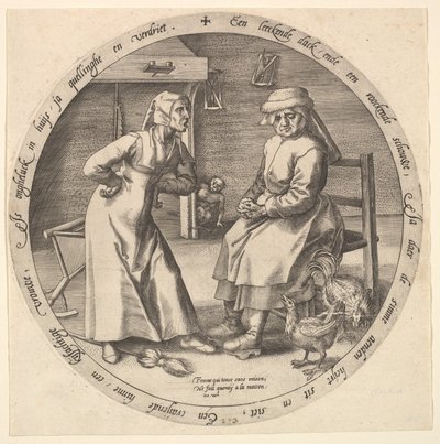 Azar Kadın ve Kıkırdayan Tavuk, ca. 1568. by Jan Wierix