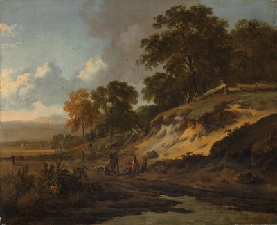 Avcılarla Manzara, c.1660-80 (tuval üzerine yağlıboya) by Jan Wijnants
