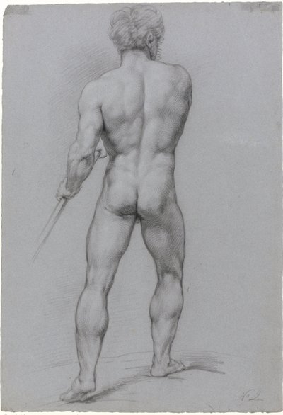 Arkadan görülen erkek çıplak ayakta by Jan Willem Pieneman