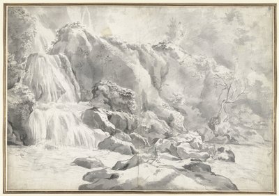 Bir Ressam ile Tivoli'deki Çağlayan'ın Görünümü by Jan Worst (attributed to)