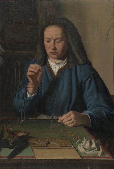 Altın ağırlığındaki kadın, 1630 dolayları by Jan Woutersz.