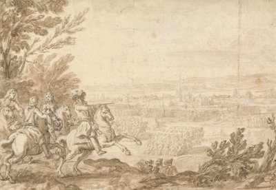 Bir Savaşı Yöneten At Sırtındaki Yardımcıları ile Komutan by Jan Wyck