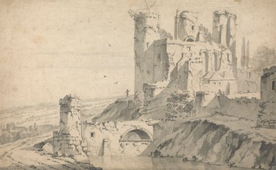 Bir Nehir Üzerindeki Yıkık Kale by Jan Wyck