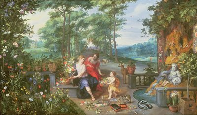 Bahçedeki Flora ve Periler by Jan and Balen, Hendrik van Brueghel