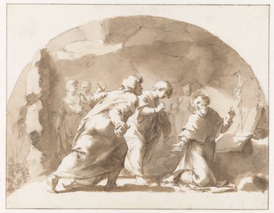 Bir mağaradaki St. Gregory (?) by Jan de Bisschop