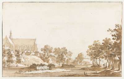 Alkmaar'daki St. Laurenskerk manzarası by Jan de Bisschop