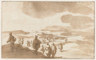 Scheveningen yakınlarındaki Kum Tepelerinde İki Figür Eskizleri Scheveningen'deki kum tepelerindeki insanlar by Jan de Bisschop