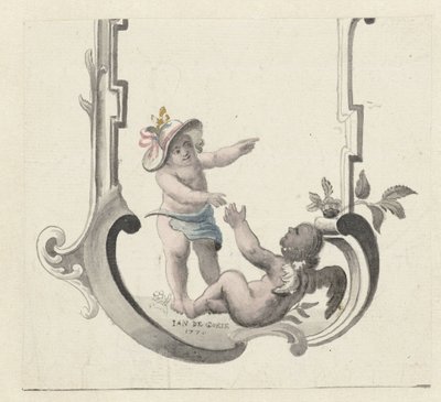 Iki oyun putti ile süsleme by Jan de Goeje