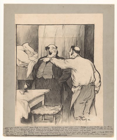 Bir işçinin ölen eşi ile fabrika sahibi by Jan de Waardt (signed by artist)