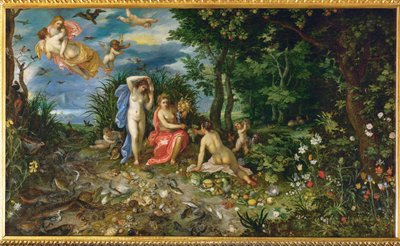 Ceres ve Dört Element (bakır üzerine resim) by Jan the Elder Brueghel