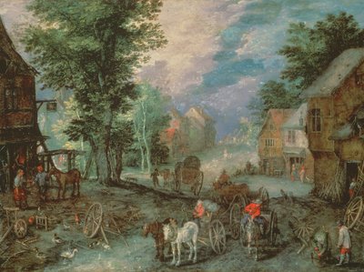 Bir Köyün Girişi by Jan the Elder Brueghel