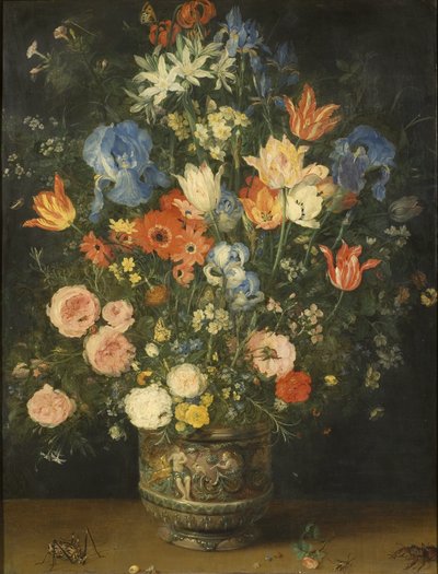 Heykel Kavanozda Çiçeklerle Natürmort, c.1620-24 by Jan the Elder Brueghel