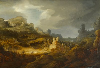 Fantastik Manzara, yaklaşık 1643-1645 (beşik panelde yağ) by Jan the Elder Lievens
