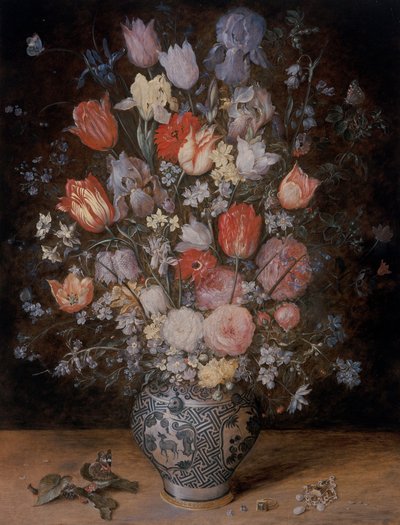 Ahşap Küvette Çiçeklerin Natürmortu by Jan the Younger Brueghel
