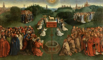 Kuzunun Hayranlığı (tuval üzerine yağlıboya) by Jan van (after) Eyck