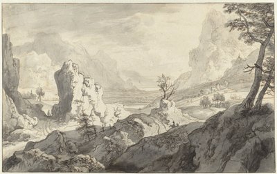 Hayali Dağ Manzarası by Jan van Aken