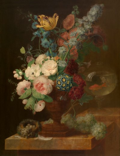 Buket Çiçek (Panel üzeri yağlı boya) by Jan van Amstel