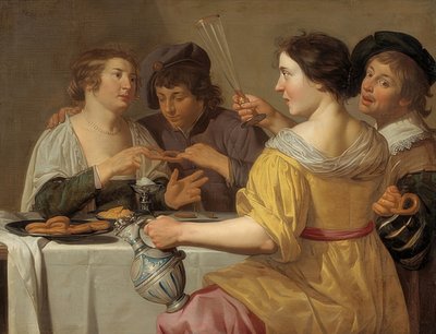 Pretzel yiyenler. 1630-40 by Jan van Bijlert
