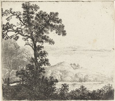 Bir nehir kıyısında ağaç ile manzara by Jan van Brosterhuyzen