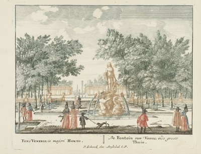 Paleis Het Loo'nun geniş bahçesindeki Venüs Çeşmesi. by Jan van Call (I)