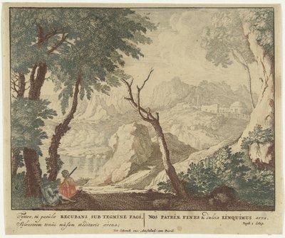 Çoban ve Çoban Bir Ağacın Yanında Dinleniyor Virgil'in şiir koleksiyonu Bucolica'dan Sahneler (dizi adı) by Jan van Call (I)