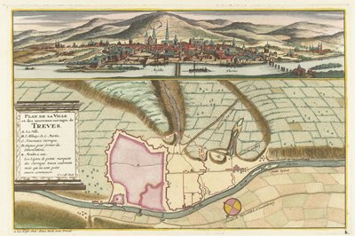 Trier Haritası, 1704 Plan de la Ville et: Chateau: de Traarbach (nesne üzerindeki başlık) by Jan van Call (II)