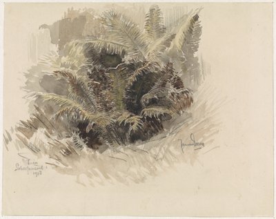 Scherpenzeel'de bir bahçede Kral eğreltiotu by Jan van Essen