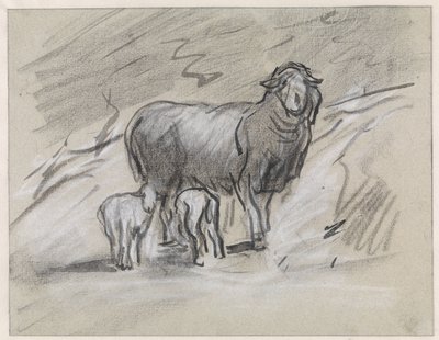 İki kuzu ile koyun by Jan van Essen
