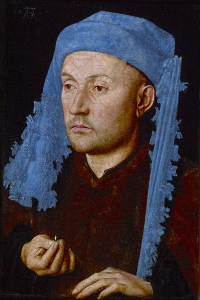 mavi şapkalı adam by Jan van Eyck