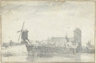 Dordrecht'in sudan görünümü by Jan van Goyen (possibly)
