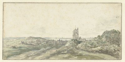 Egmond aan Zee'nin görünümü by Jan van Goyen (possibly)