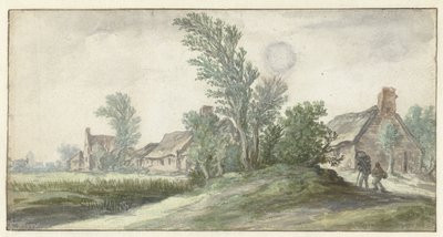 Bir köy manzarası by Jan van Goyen (possibly)