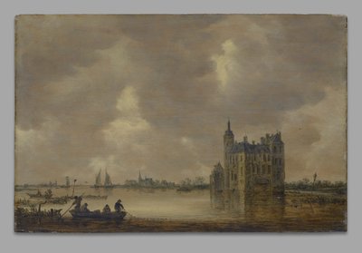 Nehir kenarında bir kale by Jan van Goyen