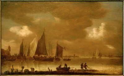 Akşam havasında avı getirmek by Jan van Goyen