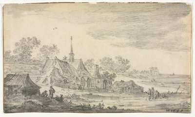 Bir Deniz Kıyısında Bina Grubu by Jan van Goyen