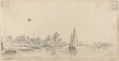 Bir Haliçte Yelkenli by Jan van Goyen