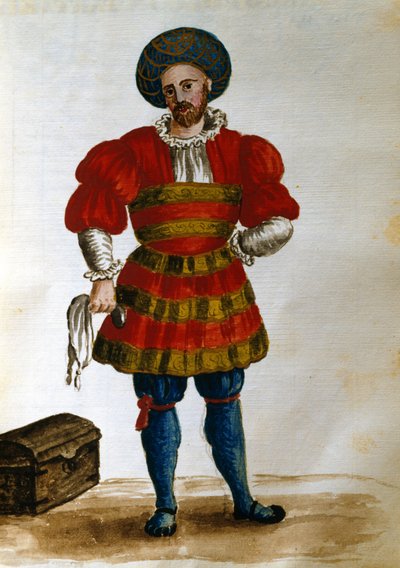 Venedikli Bir Gezgin (kağıt üzerinde kalem & mürekkep ve wc) by Jan van Grevenbroeck
