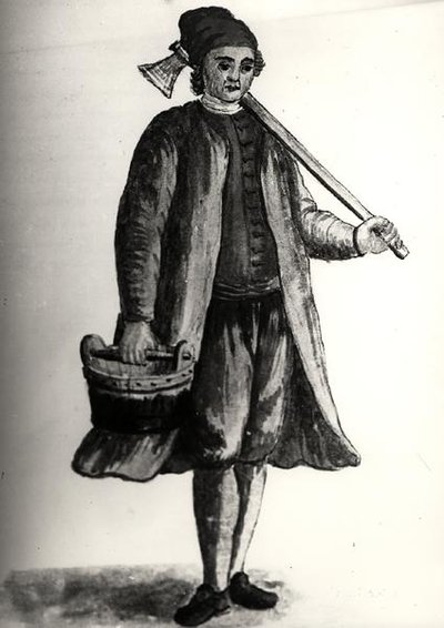 Venedik Arsenalinden Bir İşçi (kağıt üzerine sulu boya) (s/b fotoğraf) by Jan van Grevenbroeck