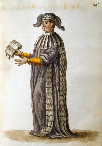 Bilgili bir akademisyen (kalem-mürekkep ve kağıt üzerinde wc) by Jan van Grevenbroeck
