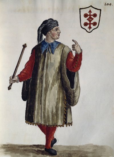 Jan van Grevenbroek veya Giovanni Grevenbroich (1731-1807), İtalya tarafından 18. yüzyılda özenle toplanmış ve boyanmış hemen hemen her yaştan Venedik giysilerinden suluboya Carrarese elbise by Jan van Grevenbroeck