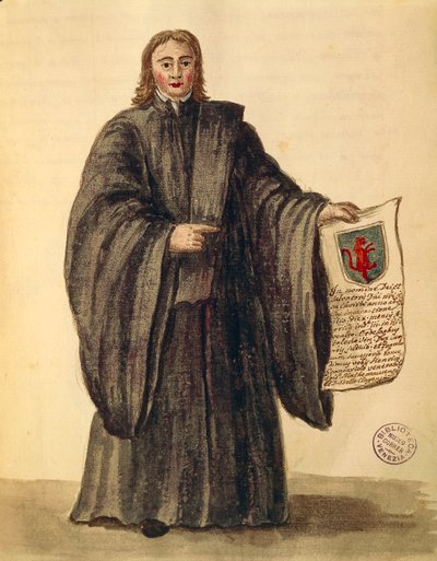 Chioggia şehrinin Büyük Şansölyesi, Jan van Grevenbroeck veya Giovanni Grevembroch (1731-1807), Gli Donne de Veneziani, resimli kostüm kitabından, suluboya by Jan van Grevenbroeck