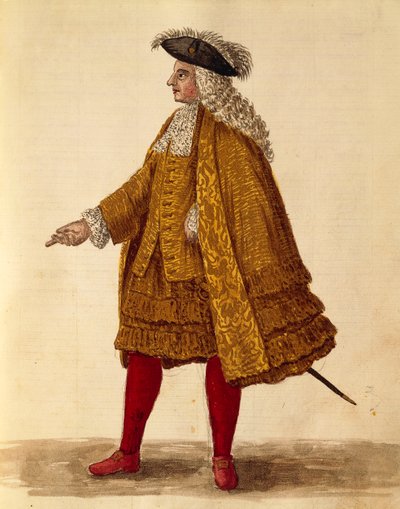 Şövalye cübbesi, Jan van Grevenbroeck veya Giovanni Grevembroch (1731-1807), Gli Donne de Veneziani, resimli kostüm kitabından, suluboya by Jan van Grevenbroeck