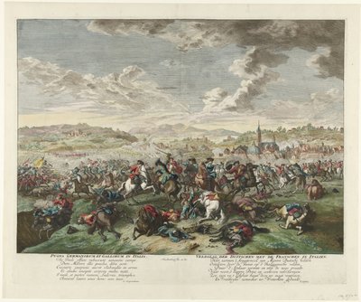 Kuzey İtalya'da Binicilik Savaşı, yaklaşık 1702-1703 İtalya'da Pugna Germanorum et Gallorum / İtalya'da Almanların Fransızlarla Savaşı (nesnedeki başlık) by Jan van Huchtenburg