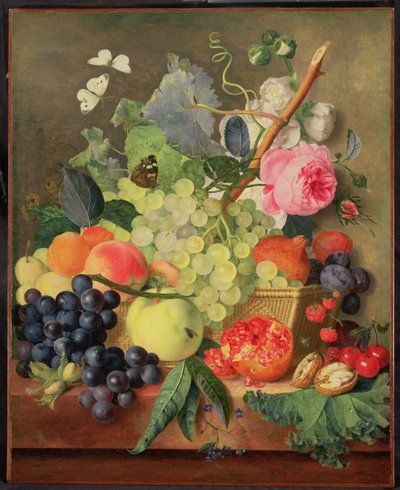 A Basket of Fruit, 1744 (panel) (for pair see 86746) by Jan van Huysum