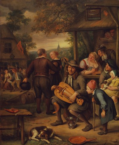 Hurdy Gurdy Oyuncu by Jan van Kessel