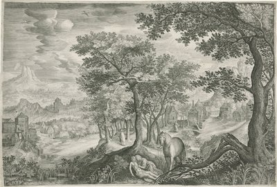 Good Samaritan ile dağ manzarası by Jan van Londerseel