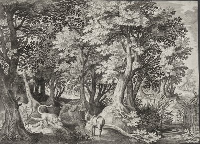 Söz dinlemeyen peygamberin bir aslan tarafından tüketildiği manzara by Jan van Londerseel