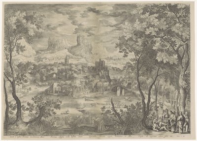 Landschap, Christ die een demon uitdrijft bij een stomme man ile tanıştı Rab, sefil Cacodaeomona Mito