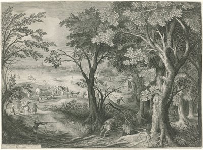 Çalı soyguncuları bir manzarada gezginlere saldırdı by Jan van Londerseel